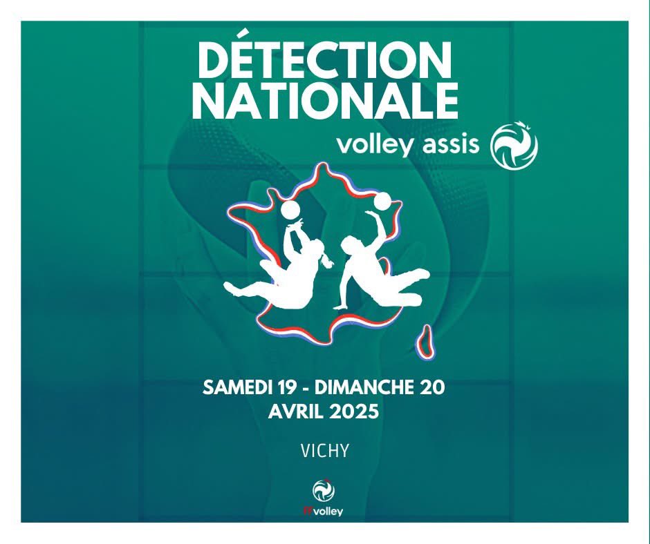 DETECTION NATIONALE !!!

La @FFvolley  organise un stage de détection #VolleyAssis le  19 et 20 Avril 2025 en parallèle à un stage des Equipes de France au Creps de Vichy.

ℹ️ cbernou.dtn@ffvb.org

Formulaire d'inscription : forms.office.com/e/6aUNBiEtPp