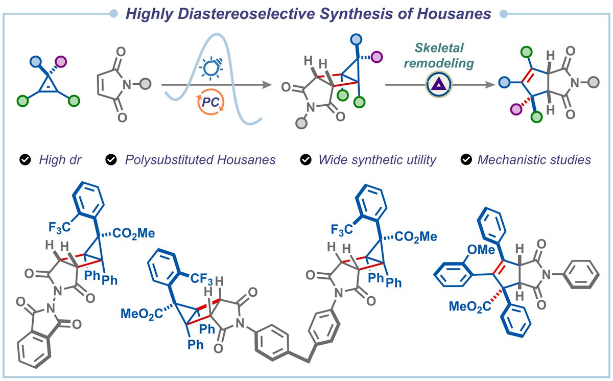 HariGroupIISc's tweet image. Our work on a highly stereoselective synthesis of densely functionalized housanes and its application in skeletal remodeling to give polysubstituted bicyclic imides is out @ChemRxiv. Thank you, @iiscbangalore @serbonline, for the financial support.
doi.org/10.26434/chemr…