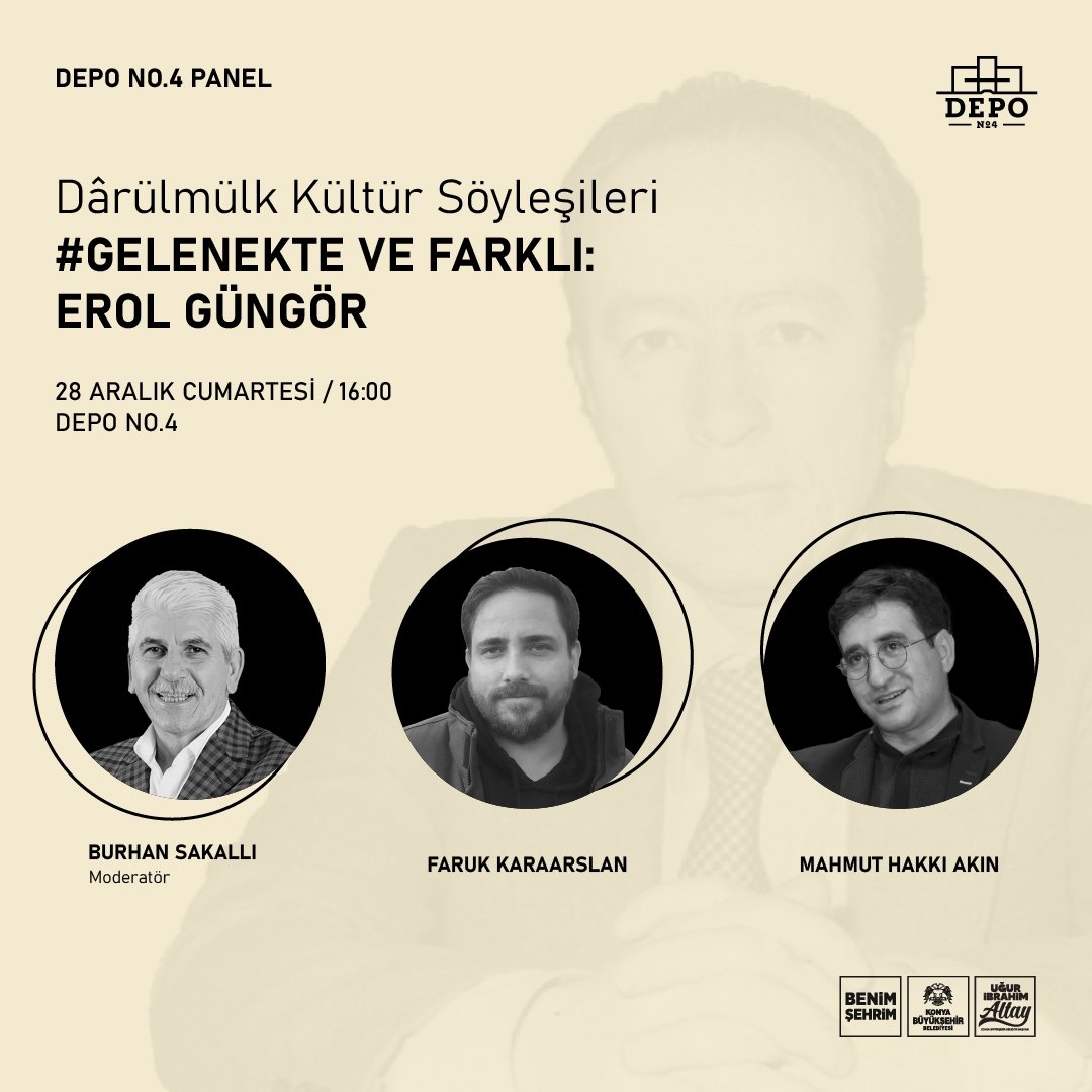 Dârülmülk Kültür Söyleşileri, bu defa Türk düşünce tarihinin mümtaz şahsiyeti Erol Güngör'ü konu ediniyor.
"Gelenekte ve Farklı: Erol Güngör" başlıklı söyleşimizde, Mahmut Hakkı Akın ve Faruk Karaarslan hocalarımızı misafir edeceğiz. Programımıza, sizleri bekliyoruz.✨