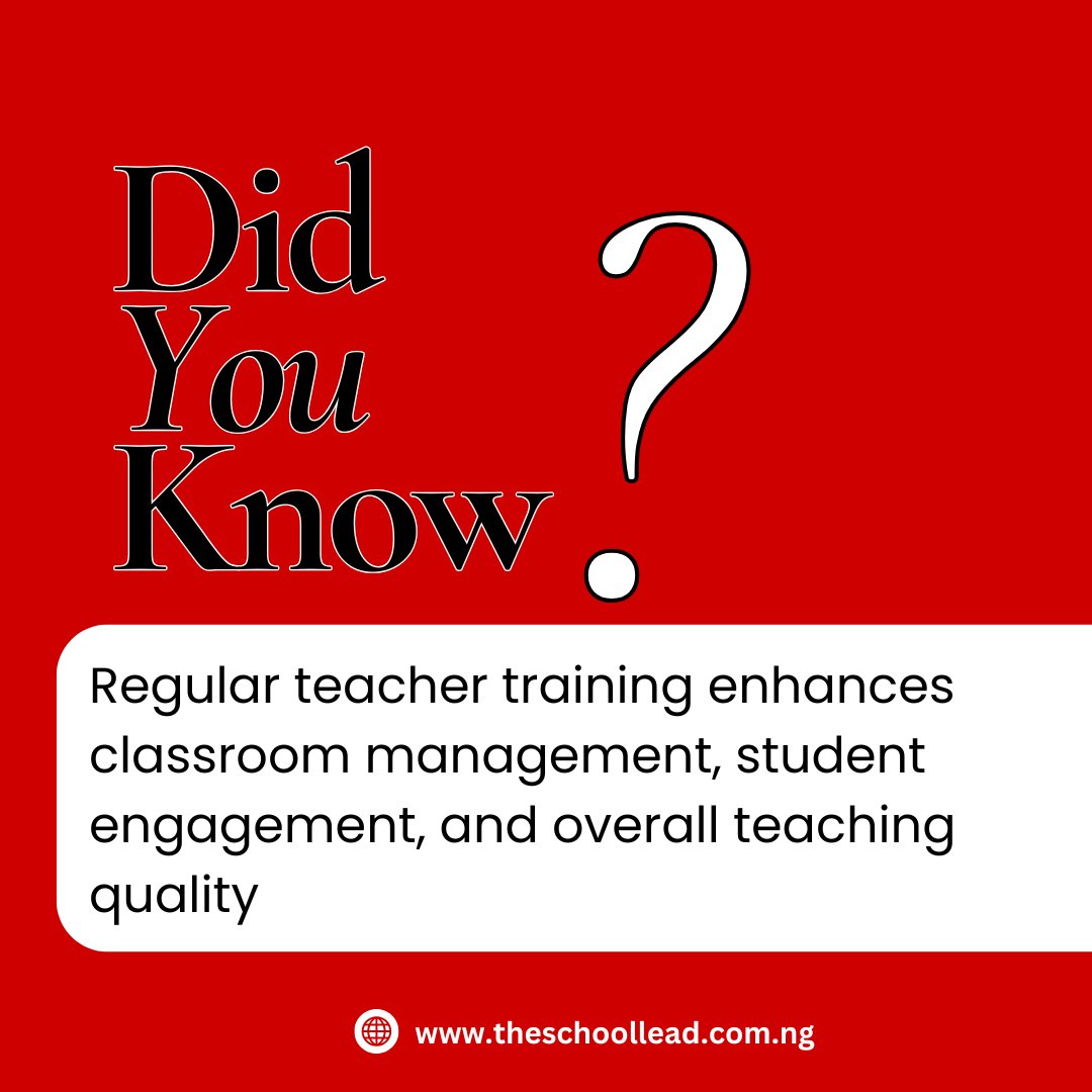 theschoollead's tweet image. Investing in regular teacher training boosts classroom management, keeps students engaged, and elevates teaching quality👩‍🏫 #Training #TeachingSuccess #TeacherGrowth #TeacherTraining #EducationalExcellence #TeacherDevelopment #TheSchoolLead