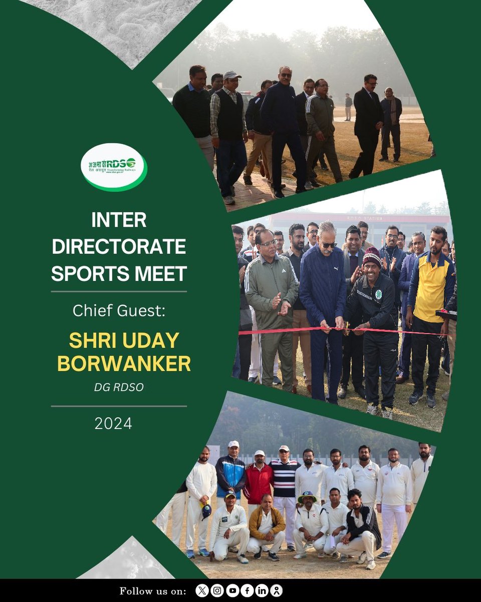 RDSOLucknow's tweet image. Team spirit, sportsmanship &amp;amp; fun! Inter Directorate Sports Event kicks off at RDSO Ground, inaugurated by Shri Ladle Hussain, Groundsman in presence of Shri Uday Borwanker, DG/RDSO. Let the games begin!
#SportsMeet 
#SportsEvent 
#TeamParticipation