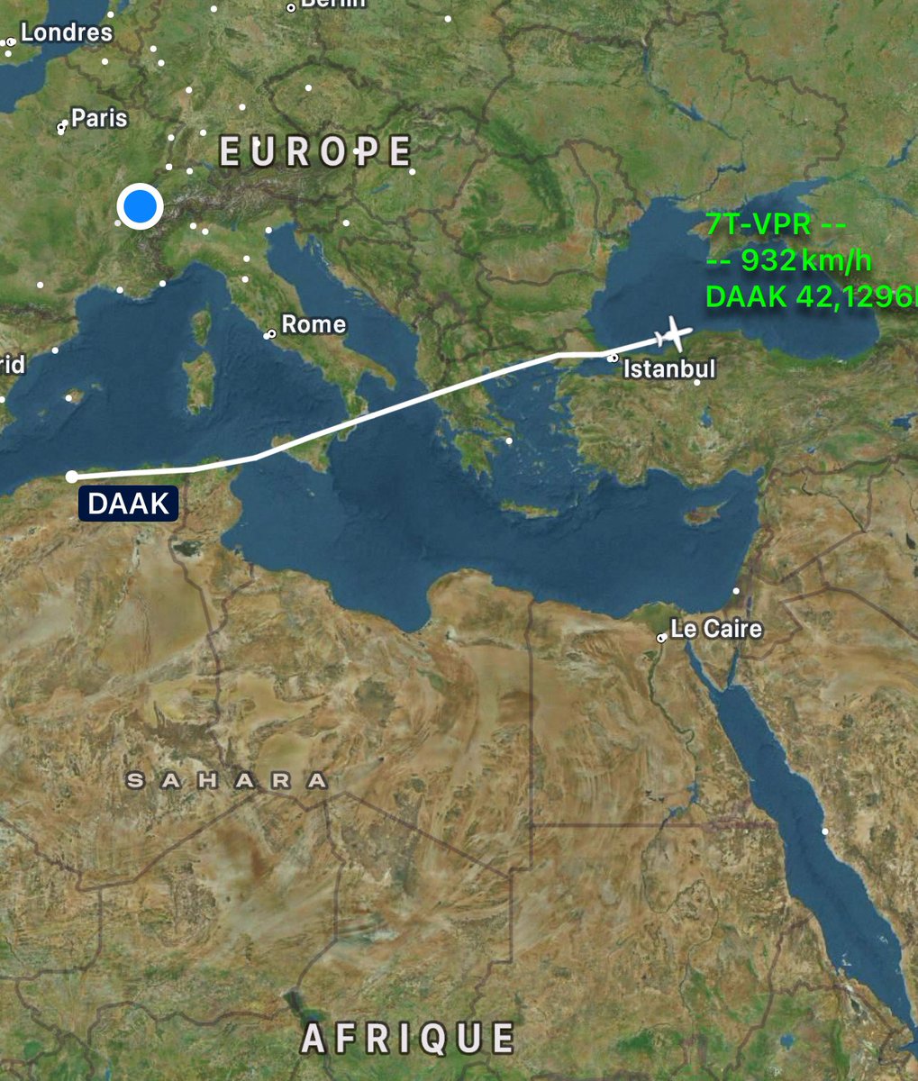 CH_LEBAD's tweet photo. 🔴 En route
✈️ 7T-VPR #AAF🇩🇿
( ? Transfert de l’équipage Russe du Be200) https://t.co/otgtxy6XGj