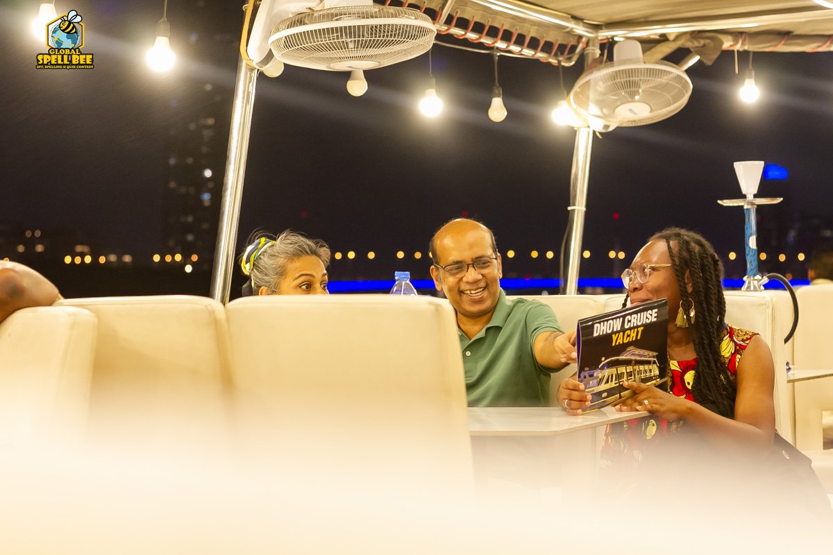 BeeEdupro's tweet photo. "Setting sail on an unforgettable journey! Spelling Bee contestants embark on a Dow Cruise in Dubai, where the beauty of the city meets the excitement of competition."
.
#GlobalSpellBee #Edupro #Dhowcruise https://t.co/RXJuDsuAKm