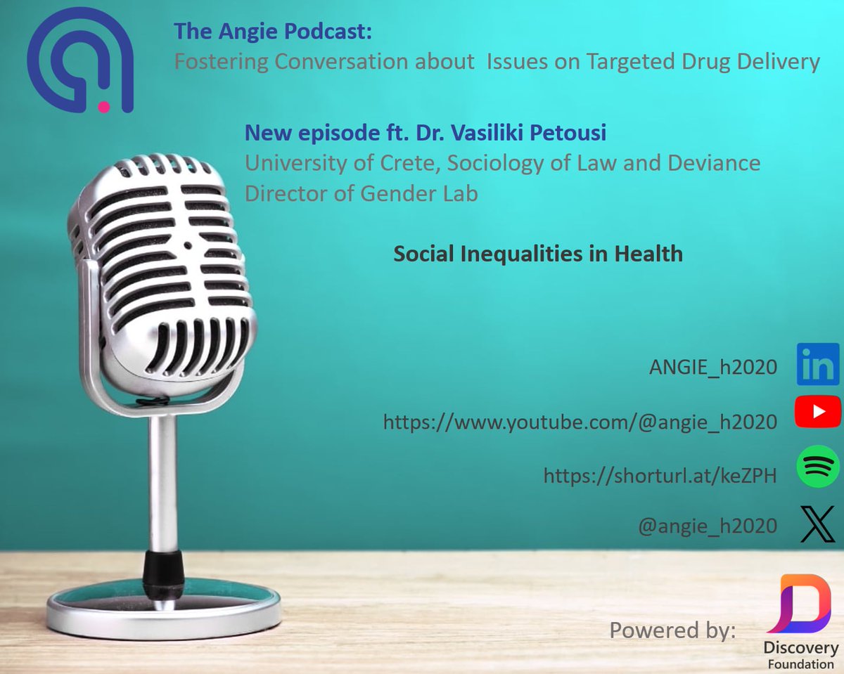 In the new episode of  the ANGIE podcast we discuss Social Inequalities in Health with  Professor Vasiliki Petousi from University of Crete, Director of the  Gender Lab. Listen to the full Episode in the following link: youtube.com/watch?v=HwBVnU…