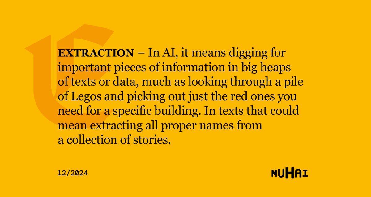 MUHAI project (@muhai_org) on Twitter photo Well, if you received legos during this festive season you'll know, right?  It's our 37th #wordofthemonth as a gift for you!    
#extraction #wikiHAI #AI #glossary #researchEU #EUeic #eicaccelerator Well, if you received legos during this festive season you'll know, right?  It's our 37th #wordofthemonth as a gift for you!    
#extraction #wikiHAI #AI #glossary #researchEU #EUeic #eicaccelerator