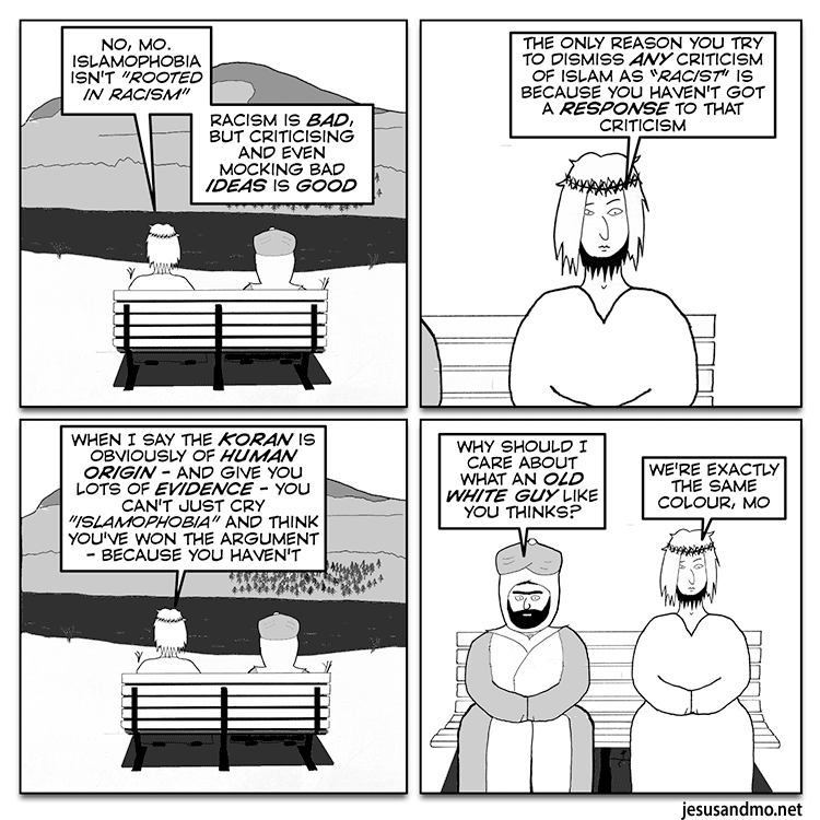 JandMo's tweet image. In today&apos;s J&amp;amp;M, the boys wrestle with racism and Islamophobia: