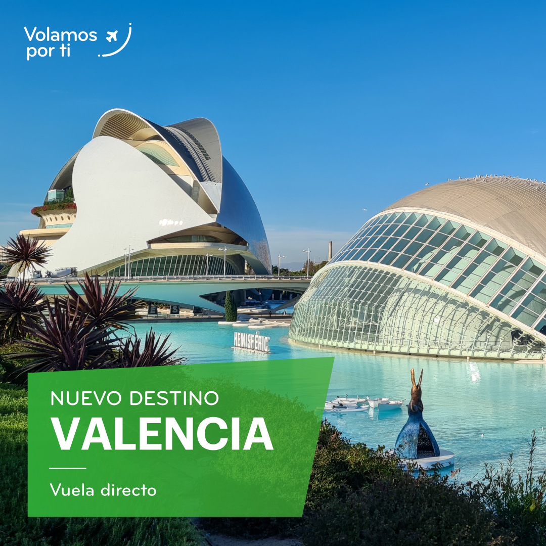 ¡Hola, #VALENCIA! 👋  Si quieres descubrir una ciudad llena de arte, ciencia y una deliciosa gastronomía, ya puedes reservar en la web tus vuelos directos desde Tenerife o Gran Canaria para volar a partir del 30 de marzo ✈️

Descubre más: bit.ly/Binter-Valencia

#VuelaConBinter