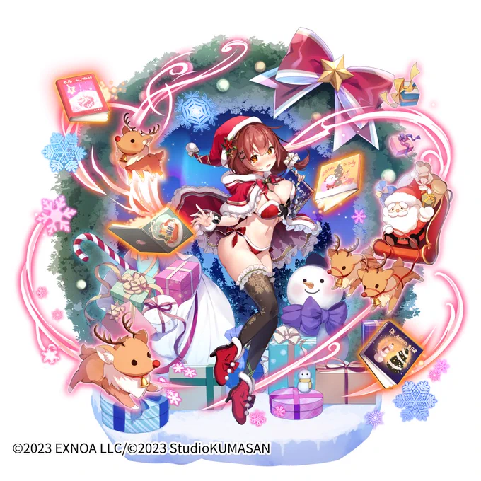 【お仕事告知】DMMGAMES クリエイティブチームくまさん『ティンクルスターナイツ』にて、[水着サンタ!?]モネのイラストを担当させて頂きました。よろしくお願いします#クルスタ#ティンクルスターナイツ 