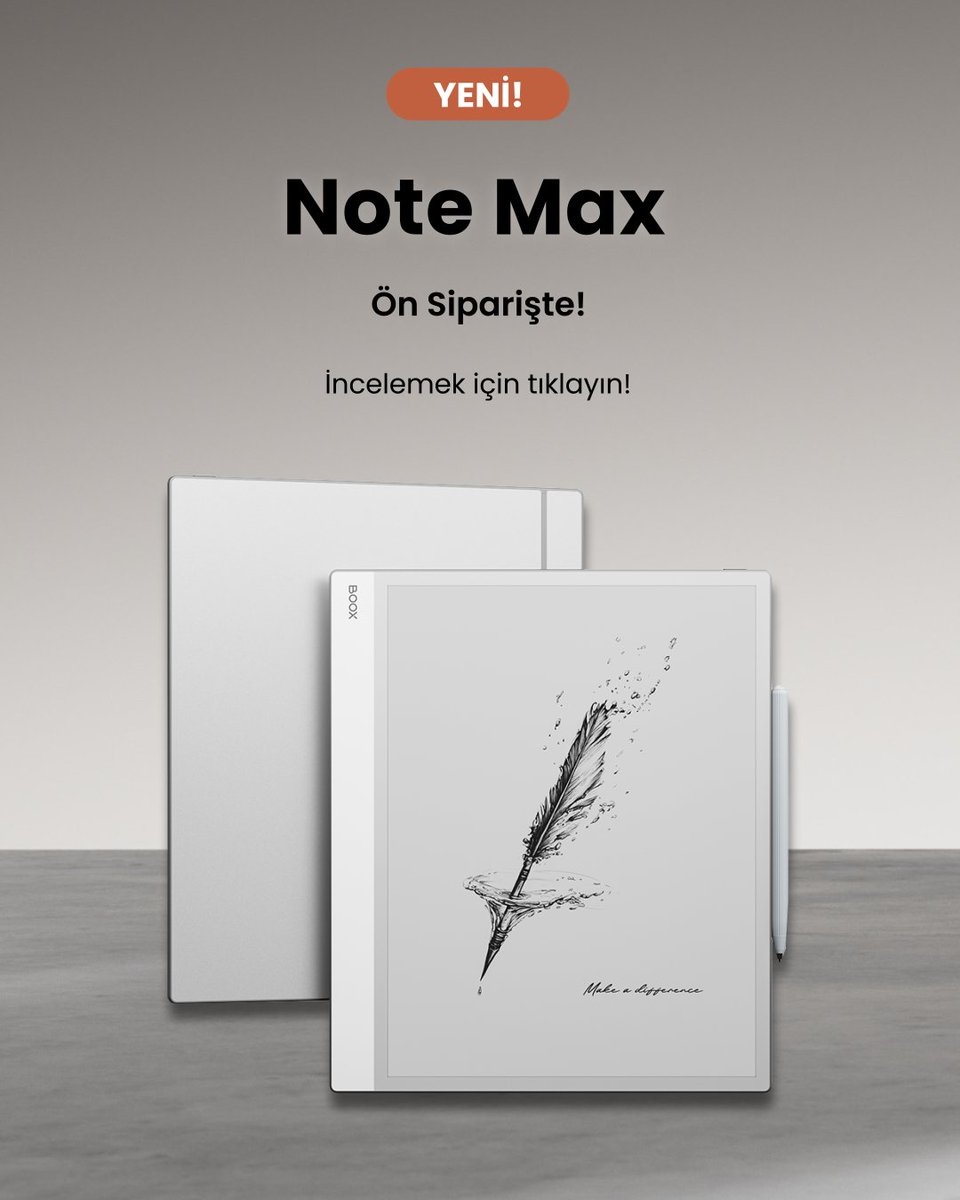 OnyxBooxTurkey's tweet image. ✨ YENİ 📢 BOOX Note Max Ön Siparişte ✨ A4 boyutunda okuyun ve not alın.. 13.3inç ekran boyutuyla Note Max sizlerle tanışmaya hazır 🪄
#boox #onyxboox #NoteMax #ekitapokuyucu
