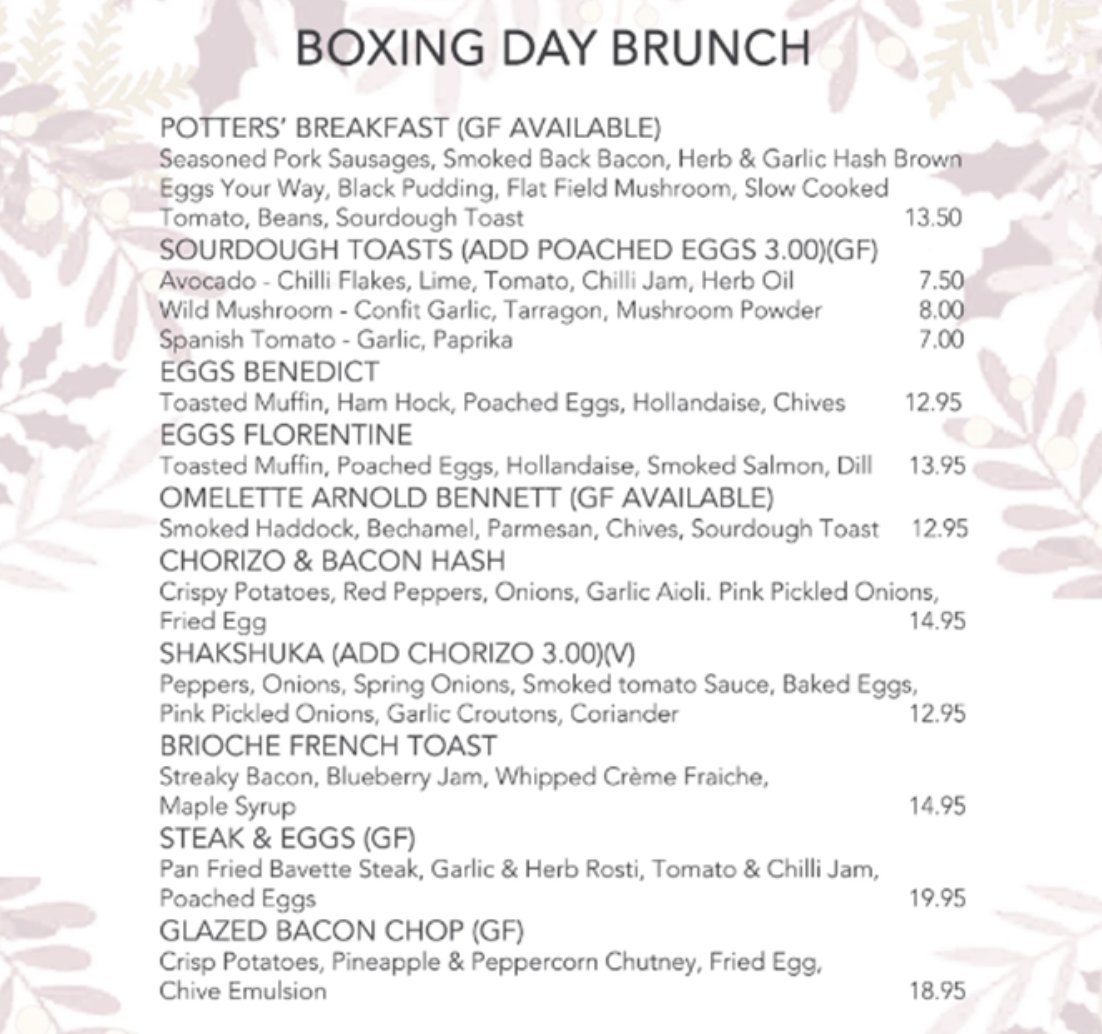 😅 Feeling full after the festivities of the day before? Why not leave Boxing Day to us and enjoy a delicious brunch to start the day.

With a wide range of brunch items to choose from we have you and your family covered.
