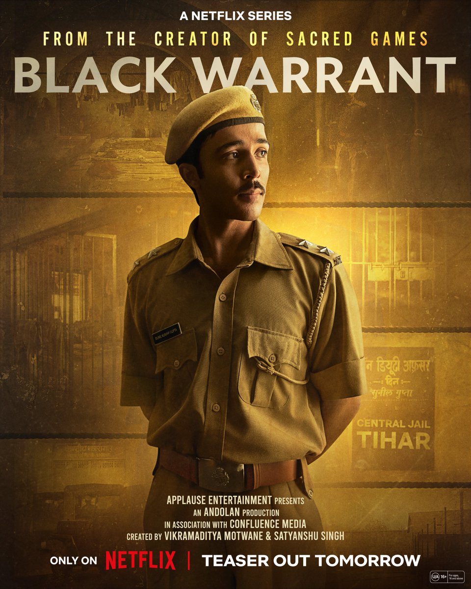 Kya ye jailer iss naukri ke liye taiyyar hai? Based on certain real events - Black Warrant, teaser out tomorrow.

#BlackWarrantOnNetflix