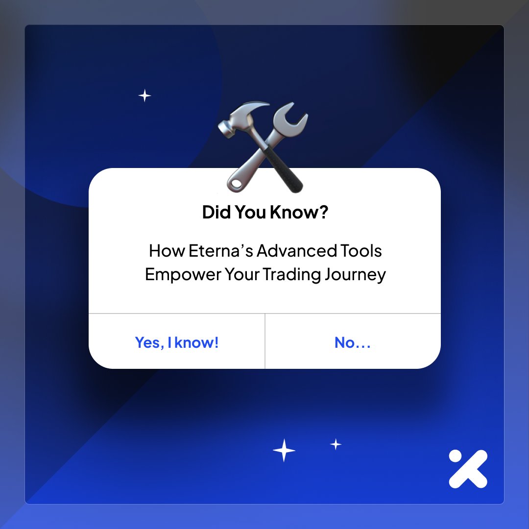 Eterna equips you with the tools you need to stay ahead⬇️ 
⚙️ Advanced analytics for smarter decisions. 
📊 Real-time data to spot trends instantly. 
🔐 No KYC needed, with access to deep liquidity.
Empower your trading journey and maximize your strategies like never before!
