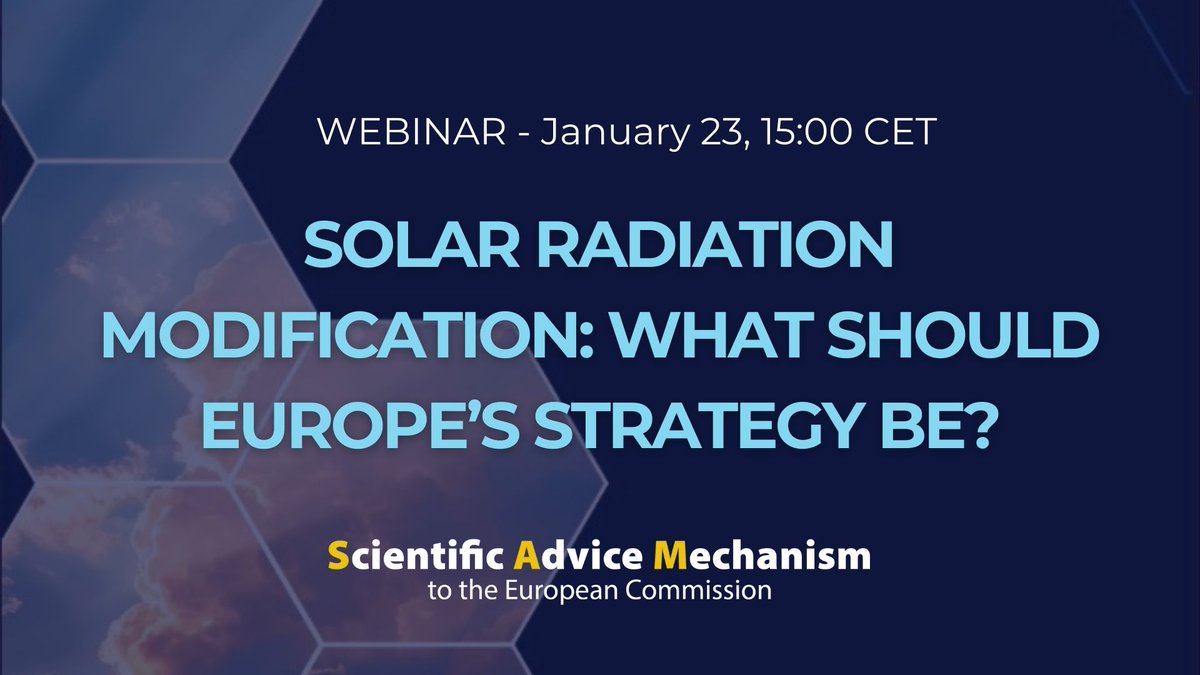 What are SRM technologies, what do we know about them &amp; what are they designed to do?

How might they be deployed, what are the risks, and possible consequences? 🔊 

Join us for this webinar: scientificadvice.eu/events/solar-r…