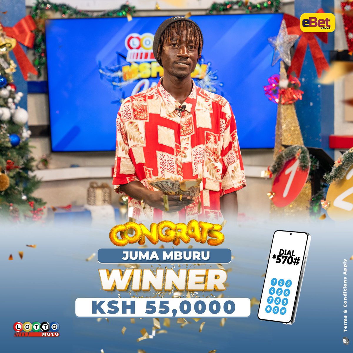ebet_kenya's tweet photo. Help us congratulate Juma Mburu kwa kujishindia ksh 55,000 kwenye Lotto Moto Live.

Je, ungependa kuja kuchagua box yako ya ushindi? Dial *570#

#lottomoto #luckygame https://t.co/vjA618pvsd
