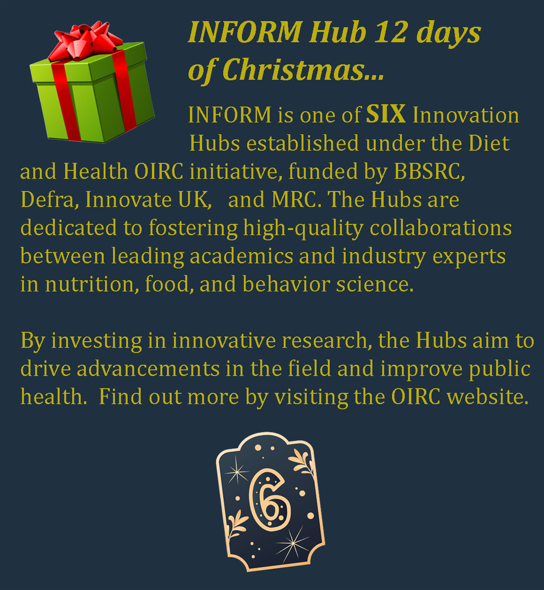 Hubinform (@hubinform) on Twitter photo Day 6....
Discover the Diet and Health OIRC, an exciting initiative funded by <a href="/BBSRC/">Biotechnology and Biological Sciences Research</a> with support from <a href="/innovateuk/">Innovate UK</a> and <a href="/DefraGovUK/">Defra UK</a>. Explore our partner hubs and learn more on the official website.
oirc.org.uk/about-oirc Day 6....
Discover the Diet and Health OIRC, an exciting initiative funded by <a href="/BBSRC/">Biotechnology and Biological Sciences Research</a> with support from <a href="/innovateuk/">Innovate UK</a> and <a href="/DefraGovUK/">Defra UK</a>. Explore our partner hubs and learn more on the official website.
oirc.org.uk/about-oirc