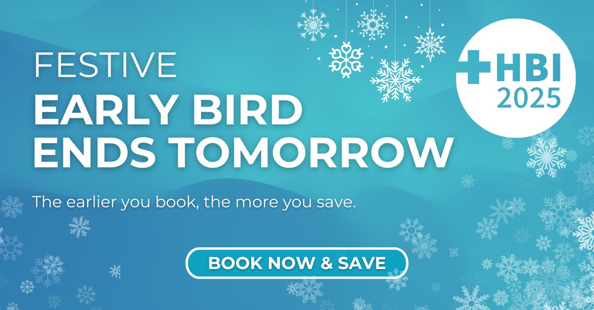 Time’s almost up! The Festive Discount for HBI 2025 ends TOMORROW.

Join us 24-26 March 2025 in Paris and save up to £551 on your ticket. Take advantage of this exclusive offer before ticket prices increase &gt; healthcarebusinessinternational.com/events/booking…
