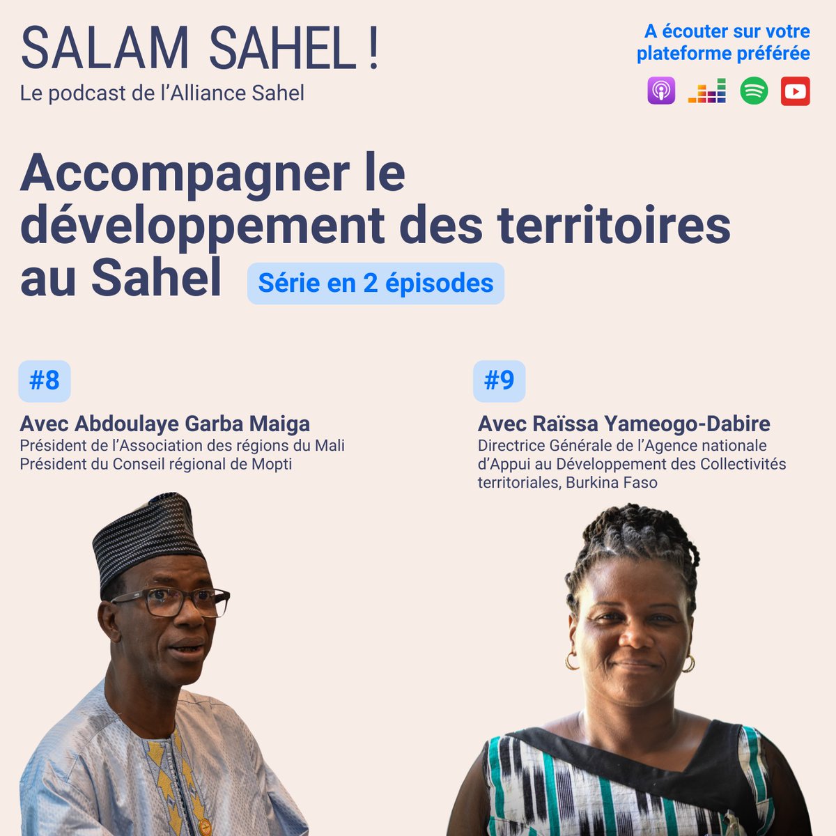Les collectivités territoriales développent des services de base essentiels à la population. Comment sont-elles soutenues? Quels sont les défis?

Écoutez nos 2 épisodes #podcast avec Abdoulaye Garba Maiga du #Mali &amp; Raïssa Yameogo-Dabire du #Burkina. 

🎧 salam-sahel.podigee.io