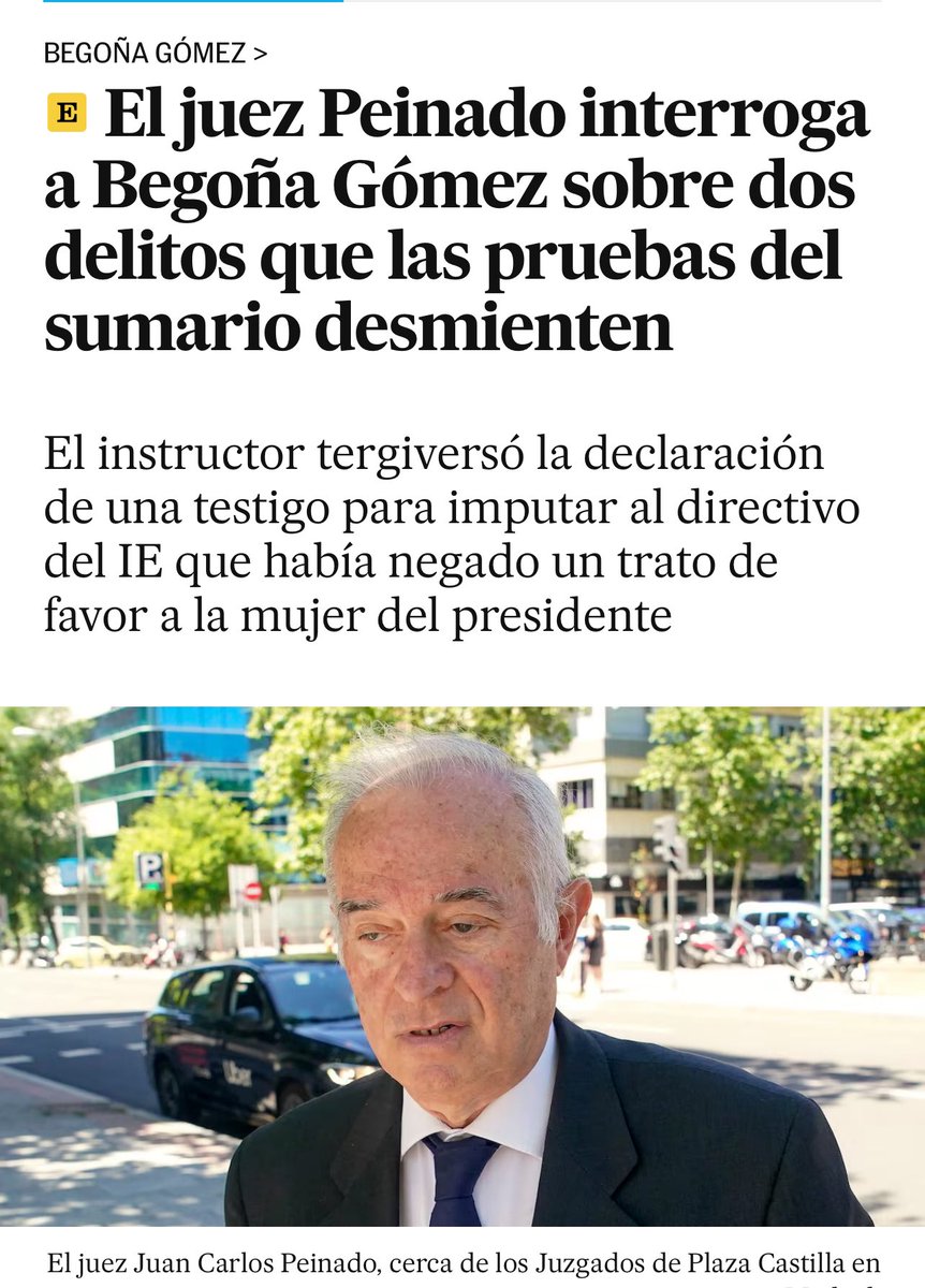 crispmarcote's tweet photo. El juez Peinado interroga a Begoña Gómez sobre dos delitos que las pruebas del sumario desmienten. 

Manipuló el sumario añadiendo frases que una testigo nunca pronunció. 

Esto no es justicia, es un linchamiento utilizando dinero público. https://t.co/ufo060iZf5 https://t.co/BSjBDfmmKh