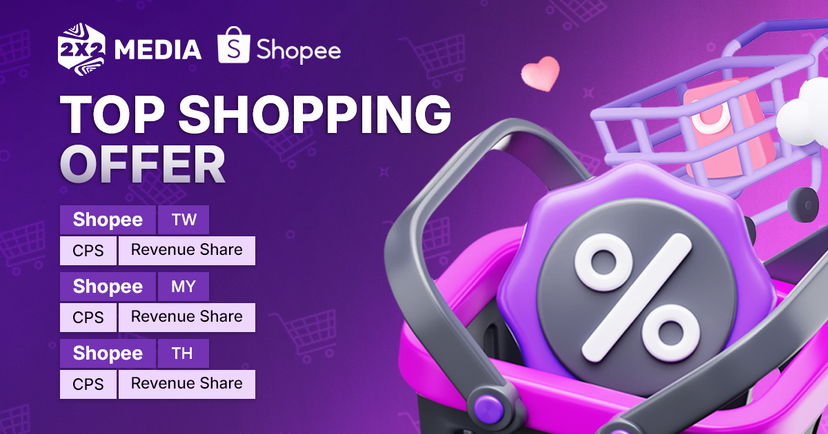 2x2Media's tweet photo. 💡New Affiliate Offer: Shopee – CPS & Revenue Share!💡

We're excited to announce new affiliate opportunities with Shopee in key Southeast Asian markets. Promote Shopee’s vast product selection and earn through CPS and Revenue Share models:

📍Shopee - Taiwan (TW) – CPS – Revenue Share
📍Shopee - Malaysia (MY) – CPS – Revenue Share
📍Shopee - Thailand (TH) – CPS – Revenue Share

Start earning by driving sales in these high-demand markets!

🖇️ Sign up here: https://t.co/AQKOysKAeW

📞 Contact us:
Skype: https://t.co/kEBt0SEQHK
Telegram: https://t.co/T8SDzofG9V