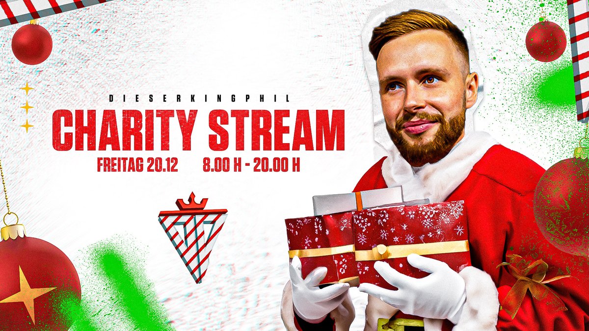 FREITAG 12H CHARITY STREAM - ALLE JAHRE WIEDER (außer letztes lul) 
Wir sammeln Freitag Spenden für die Aktion Weihnachstmann der Initiative Chance für Kinder e. V.! Hier werden Spenden gesammelt für Weihnachtsgeschenke für Kinder aus bedürftigen Familien ♥
