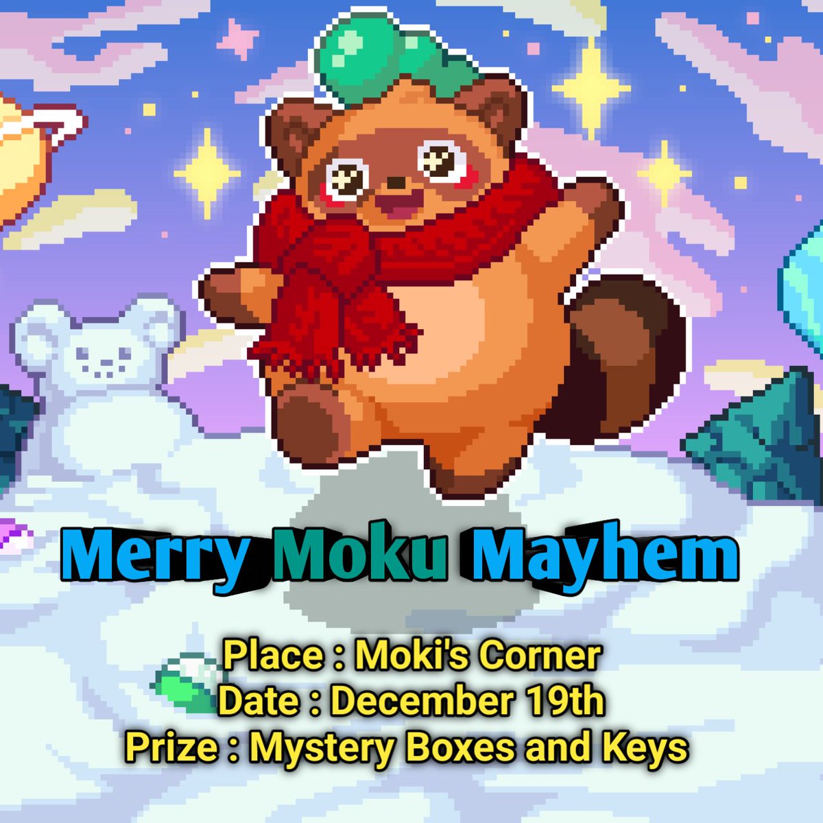 sreeharshaxii's tweet image. 🎄🎮 Merry Moku Mayhem is here! 🎉

Join me in @Moku_HQ Discord as I dive into @PixelHeroesMMO 🚀

✨ Win Premium Mystery Boxes &amp;amp; Keys! 🎁
📍 Place: Moki&apos;s Corner
📅 Date: December 19th

Let’s make it unforgettable—see you there! 🔥
#RoninCreator #KindCreator #PHAcreator