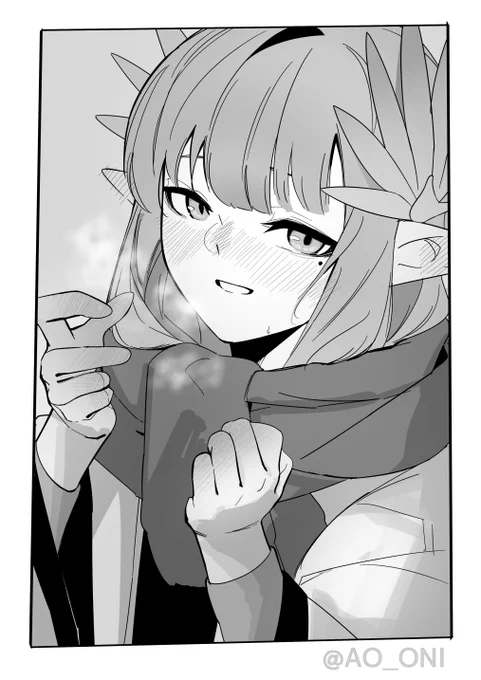 「手袋忘れちゃったのよねー……」 