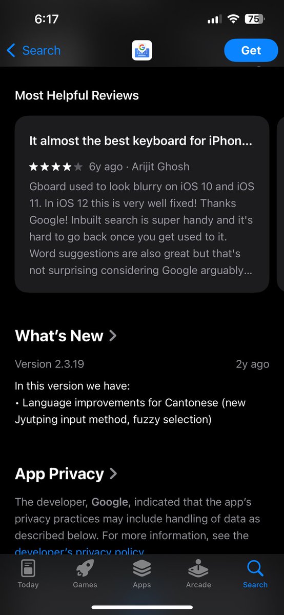 RichieBoss1298's tweet photo. 🚨iOS users are using old version of G-Board🥲
I saw this in a post today and confirmed it by checking the App Store. And yes, Gboard hasn't been updated on iOS for the last 2 years!😳
#iPhone16ProMax #Gboard #Google #appleintelligence #iOS182 #S25Ultra #OneUl7 #GalaxyAl #Gemini https://t.co/9Cs03GF50U