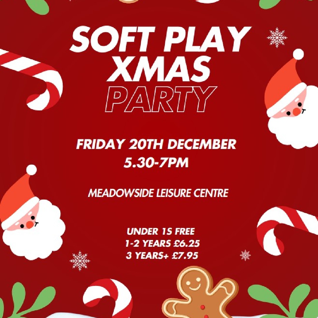Looking for a kids friendly Christmas Party? why not head over to @Meadowside Leisure Centre - Burton for their Soft Play Christmas Party this Friday!

#ChristmasinBurton is sponsored by <a href="/EveryoneActive/">Everyone Active</a>, @ScorpionEventProductions, @PyrotexFireworks
#DiscovereEastStaffordshire