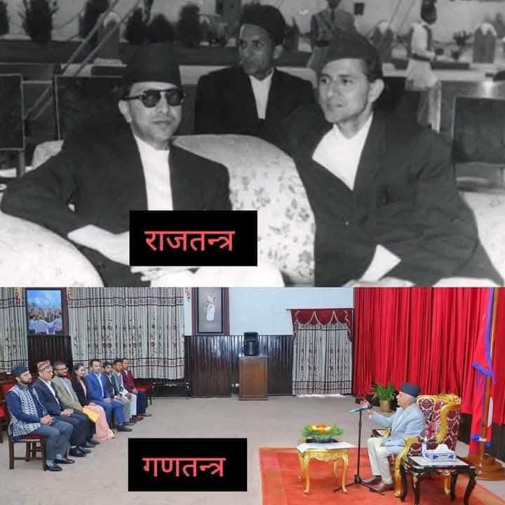 kapeed's tweet image. नेपाली जनताले राजा फालेको होइन फेरेका रहेछन् । यो देशमा तन्त्र गयो तर तुजुक गएन। सामन्तीपन पदमा हो कि पद्धतिमा हो त्यसको लेखाजोखा गर्नुपर्ने बेला आएको छ । जो भइरहेको छ त्यसले राजतन्त्रको समाप्ति भएसँगै राजा-महाराजाको ठाउँमा धेरै राजा महाराजा जन्मिएको प्रस्ट देखाउँछ ।

यहाँका…