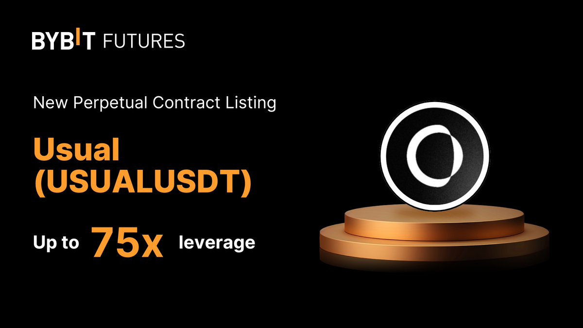 🚀 #USUALUSDT Perpetual Contract is now LIVE on #BybitContract with <a href="/usualmoney/">Usual</a>!

Trade with up to 75x Leverage.

📈 Trade $USUALUSDT: i.bybit.com/1oOOabs3

#BybitTrading #BybitListing
