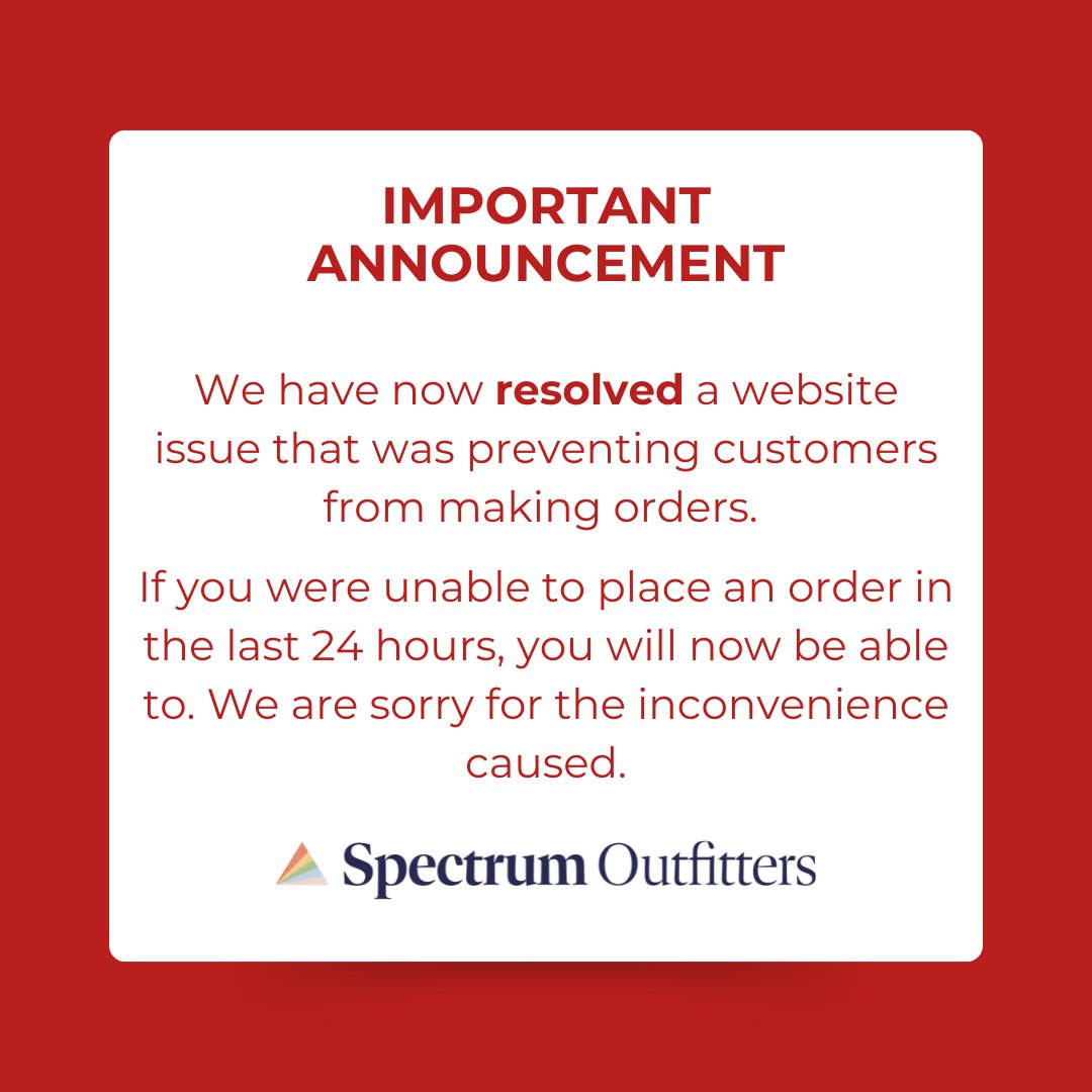 Thanks for your patience while we resolved this issue. 

You still have 2 more days to get your order in before the Xmas cut off!