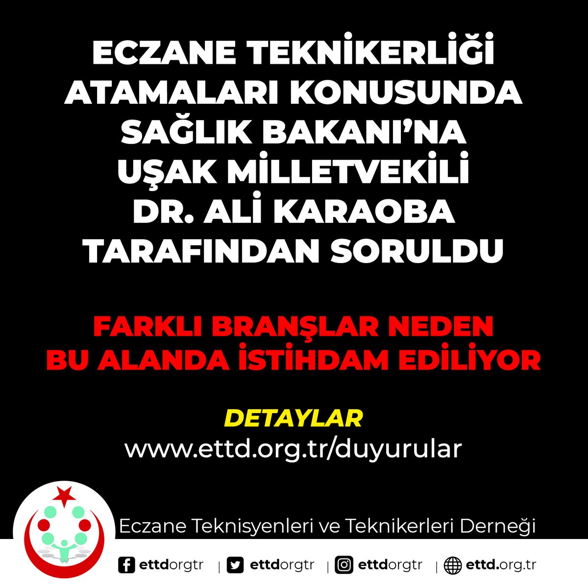 ettdorgtr's tweet photo. @AliKARAOBA  Dr. Ali KARAOBA’ya derneğimiz ve meslektaşlarımız adına teşekkür ediyoruz. @ettdorgtr

AYRINTILAR: https://t.co/hwsG0IUnQq

@alikaraoba

#EczaneTeknikeriAtama #EczaneTeknikerleri https://t.co/lHf8Cnm1xr