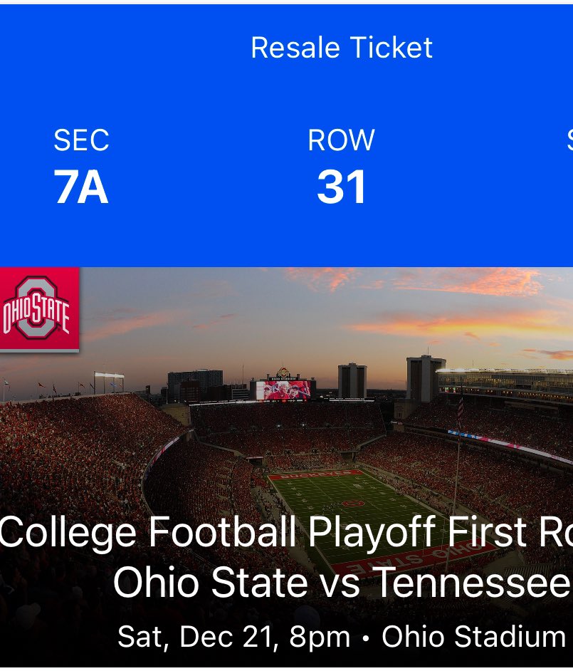 Free lower bowl playoff ticket? Yep. 

Taking a buddy for his birthday with me so I need to rebuy my seats. It’s the playoffs, a Columbus takeover and Christmas. I’m not selling my single, let’s give it away. 

Who can go solo? Must be a UT fan. If I get a lot I’ll just randomly