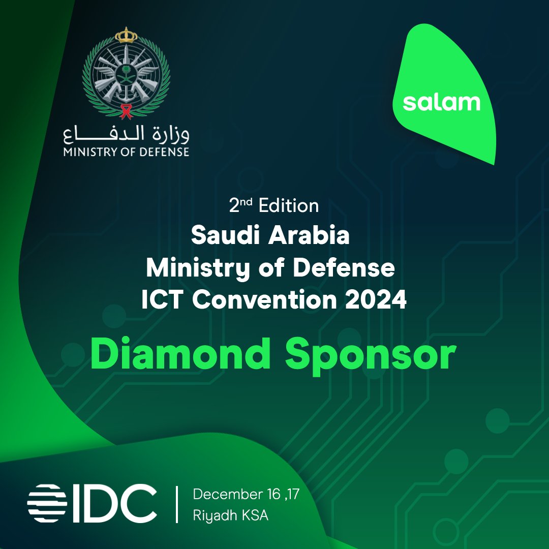 Proud to be the Platinum Sponsor of the Ministry of Defense ICT Convention, highlighting Emerging &amp; Disruptive Technologies.
As a trusted partner in #Vision2030, we’re driving innovation and supporting Saudi Arabia’s digital transformation.
#Salam #MODICT2024