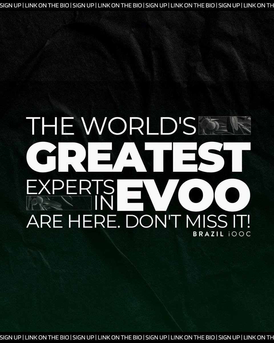 braziliooc's tweet photo. The world's greatest experts in EVOO are here...Don’t miss it! 
SIGN UP 2O25… https://t.co/xVVcsbKMvT