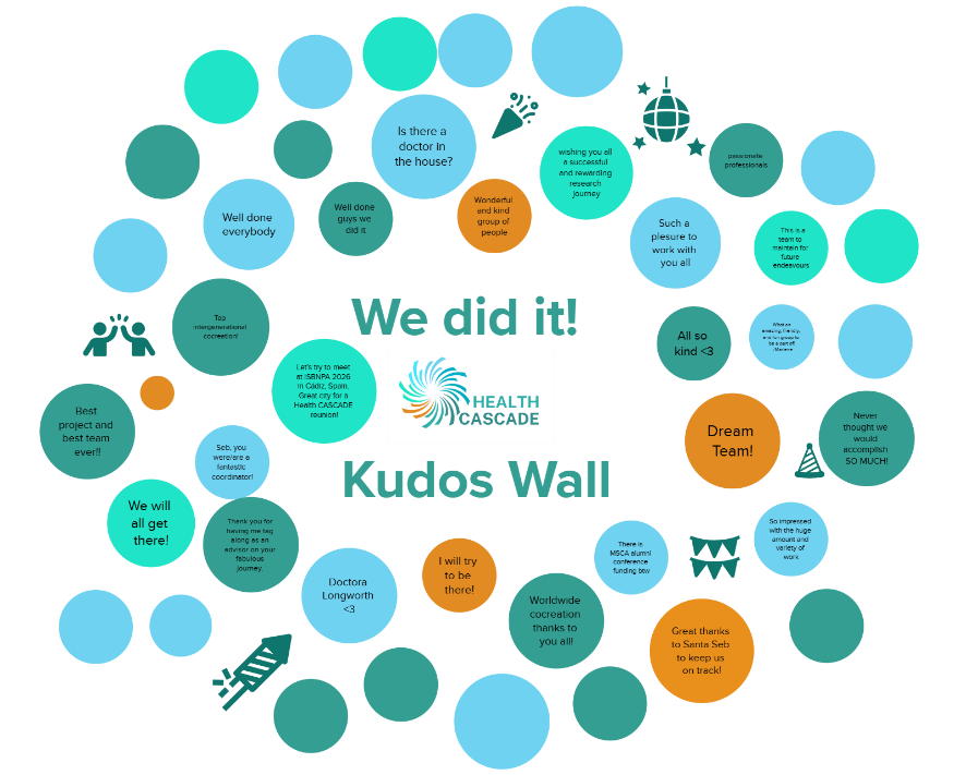 Health CASCADE (@health_cascade) on Twitter photo Yesterday, we wrapped up the year with an festive social where we reflected on 3 amazing years together, played fun games, & filled our Kudos Wall w/ messages! 
Here's to the power of community and staying connected in 2025 and beyond! 
#community #network #MSCA #CoCreation Yesterday, we wrapped up the year with an festive social where we reflected on 3 amazing years together, played fun games, & filled our Kudos Wall w/ messages! 
Here's to the power of community and staying connected in 2025 and beyond! 
#community #network #MSCA #CoCreation