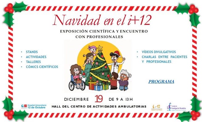 GICMT - imas12 (@gicmt_imas12) on Twitter photo 🎄🧑🔬🫀¡Es mañana!
Os esperamos a #todos: público general y profesionales en la #expoimas12, en el Centro de Actividades Ambulatorias del <a href="/H12Octubre/">Hospital Universitario 12 de Octubre</a>.
👇Os dejamos el programa con todos los grupos de investigación que estaremos por allí: imas12.es/wp-content/upl… 🎄🧑🔬🫀¡Es mañana!
Os esperamos a #todos: público general y profesionales en la #expoimas12, en el Centro de Actividades Ambulatorias del <a href="/H12Octubre/">Hospital Universitario 12 de Octubre</a>.
👇Os dejamos el programa con todos los grupos de investigación que estaremos por allí: imas12.es/wp-content/upl…