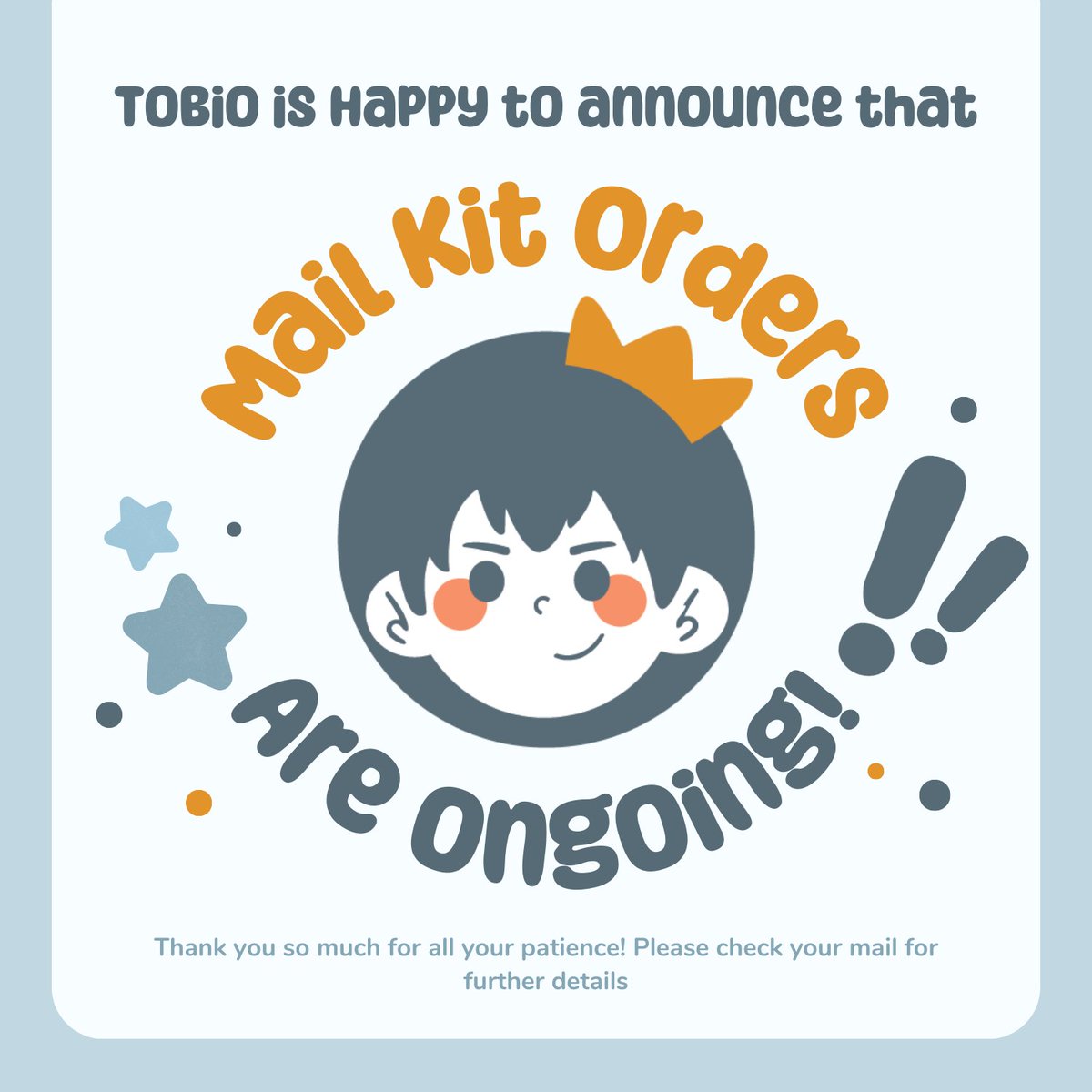 TobioCSE's tweet photo. 🌨️MAIL KITS🌨️

Our mods have been hard at work processing everyone's orders! ✨ Thank you for your patience as we ensure everything is packed and prepared with care. 

Mail kit and unclaimed onsite kit buyers — be sure to check your emails for updates and details! #TobioCSE2024 https://t.co/HhHdA7FZ42
