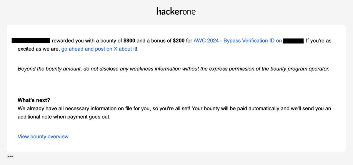Yay, I was awarded a $1,000 bounty on <a href="/Hacker0x01/">HackerOne</a>! 

hackerone.com/gohanckz #TogetherWeHitHarder
