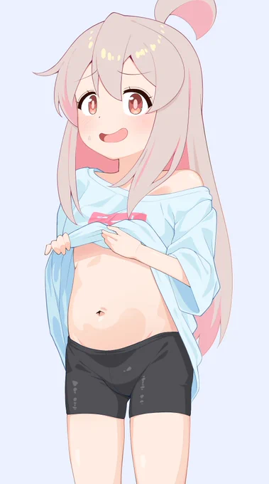 お兄ちゃんおなか見せて〜?#緒山まひろ #おにまいお絵かき 
