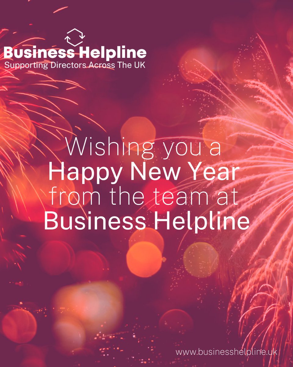 BusinessHUK's tweet photo. New Year, New Beginnings!
As we step into 2025, we're here to continue supporting directors across the UK with expert advice and tailored solutions.

Need support?

Call our free helpline 24/7: 0800 088 2142
#NewYear #BusinessSupport #DirectorHelp #2025Goals https://t.co/yubNNjPk6v