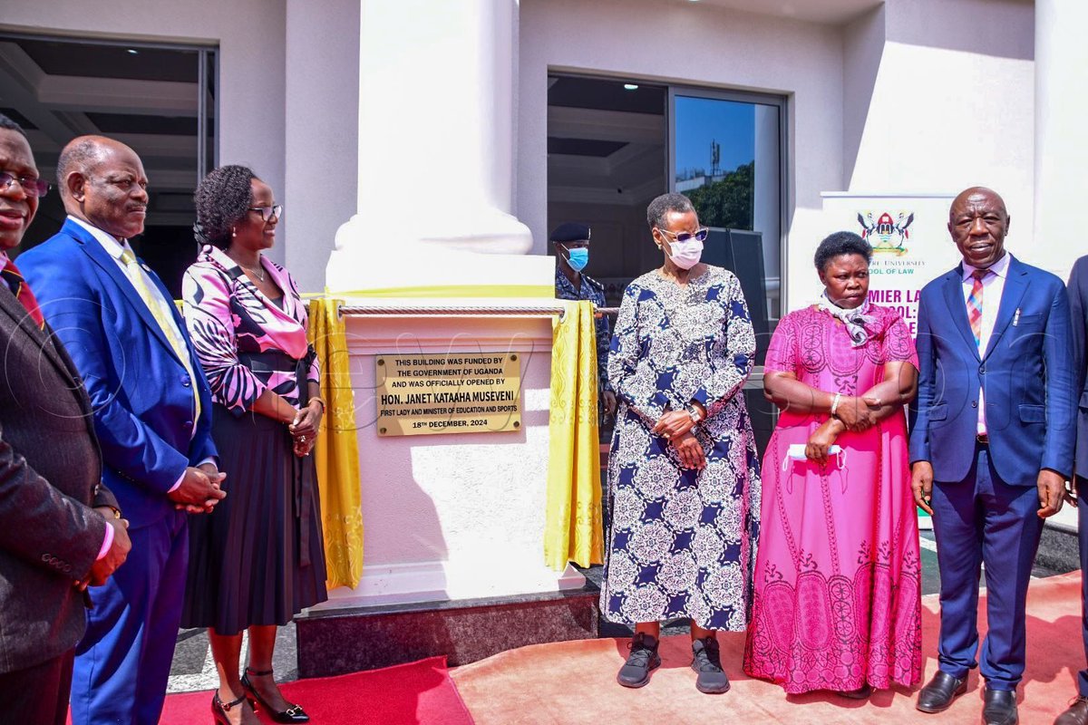 newvisionwire's tweet photo. 🔴 Happening Now

First Lady and Minister of Education and Sports, Janet Museveni @JanetMuseveni, is at Makerere University @Makerere to open the new School of Law building, the renovated Lumumba Hall and laying of the foundation stone for the School of Graduate Studies building. 

#VisionUpdates | 📸@kamiriam