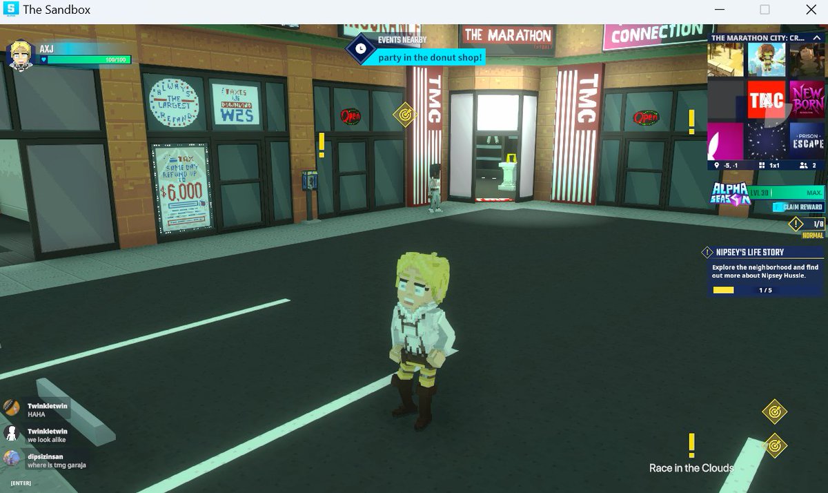 Hanging out at the TMC Parking Lot in Crenshaw  register-landings.sandbox.game/alphaseason4-s… #TheSandbox #AlphaSeason4 #AS4SocialChallenge