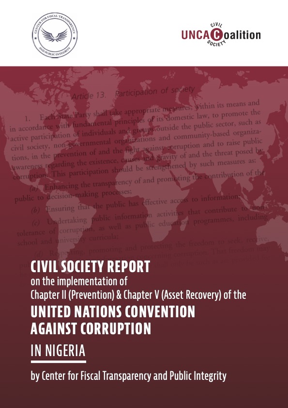 🔔 New anti-corruption assessment of #Nigeria: CeFTPI’s (<a href="/FTransparencyNG/">Center for Fiscal Transparency & Public Integrity</a>) new #CivilSociety report on the implementation of the UN Convention against Corruption #UNCAC in Nigeria 🇳🇬

👉 Read the full report here: uncaccoalition.org/uncacparallelr…

<a href="/efccnigeria/">EFCC Nigeria</a> 
<a href="/icpcnigeria/">ICPC Nigeria</a> 
<a href="/bpsr_ng/">Reforms Bureau NGR #Reformerng</a>