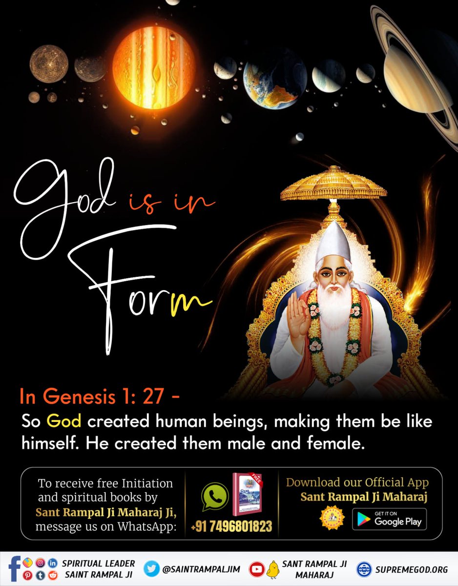 Divya_2003_'s tweet photo. Pseudo-saints say God is formless, but Sant Rampal Ji Maharaj proves through scriptures that God is incarnate, named "Kabir". He exposes the truth, contradicting false teachings.
~#परमात्मा_साकार_है https://t.co/tdXkUiFLLB