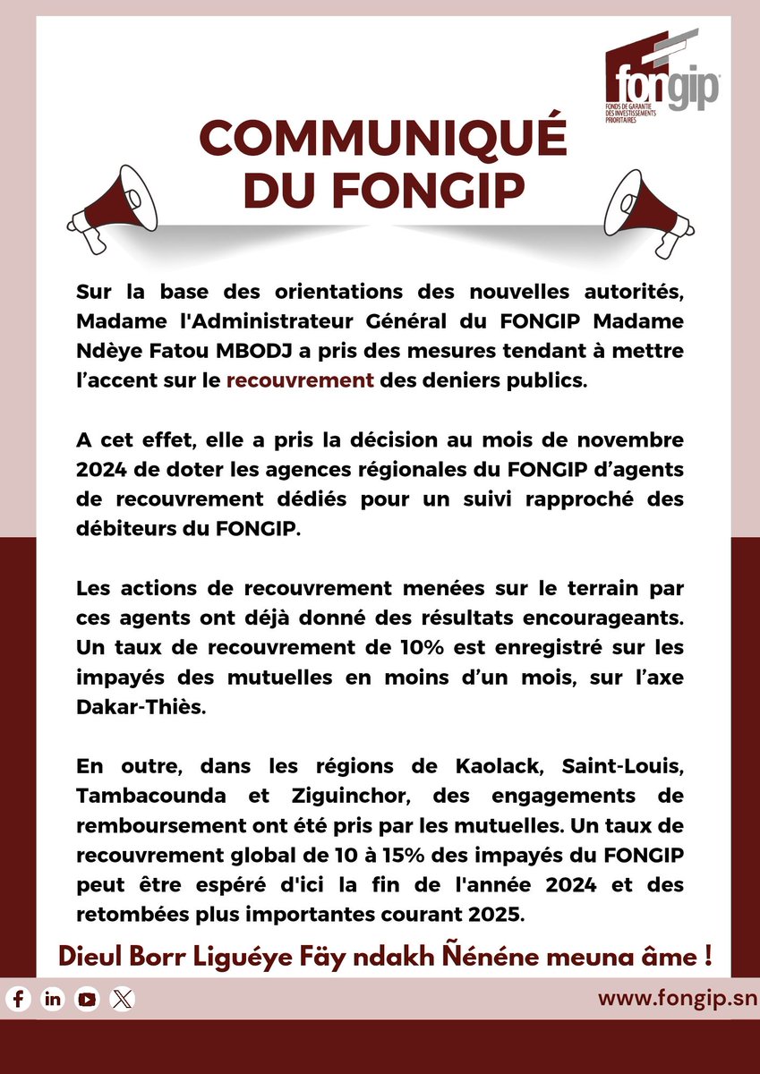 FONGIP's tweet image. #MEPC #FONGIP #recouvrement #Senegalvision2050