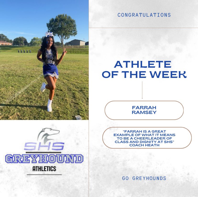 Congrats to our student athlete of the week!