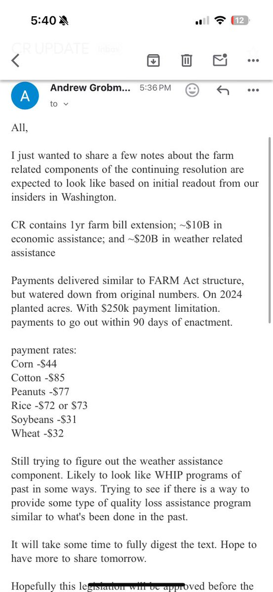 HunterMc_23's tweet photo. @King_of_Crops @jpmccormick3 According to the email last night no they have not removed rice and cotton. https://t.co/rEAiSZuMjC