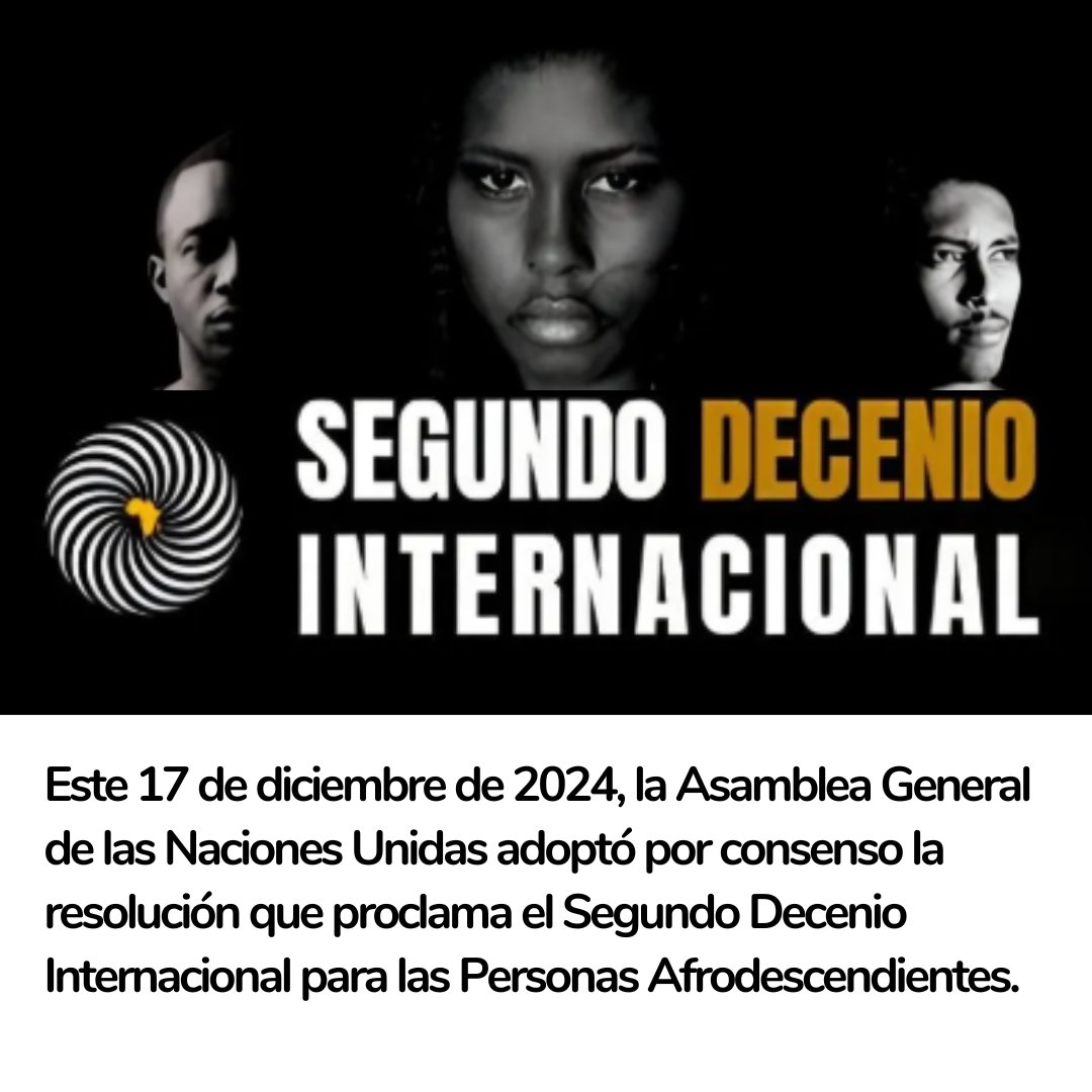 MundoAfro2024's tweet photo. La ONU estableció un nuevo decenio para las personas afrodescendientes que será lanzado oficialmente en 2025. https://t.co/i6woNHdvaB https://t.co/HZrRReNvxp