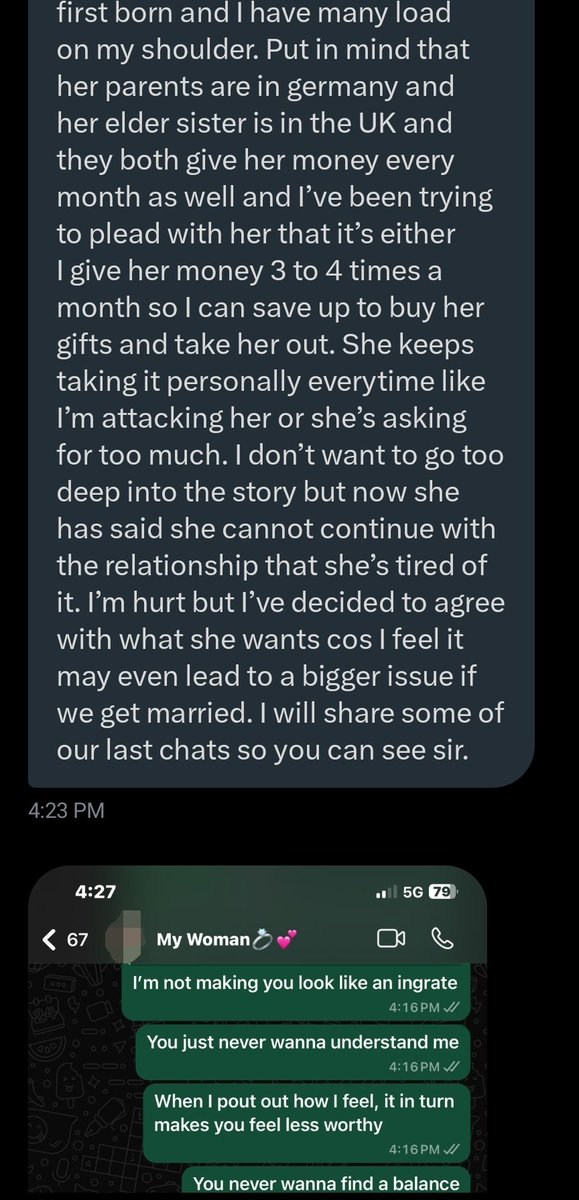 jon_d_doe's tweet photo. Please read this DM.

It's from a 28 year old man whose 24 year old girlfriend is demanding for 40k as monthly allowance from his meager 200k-250k per month income.

Not only that, she is also demanding for other expenses to be taken care of.

When I got my first good paying job, https://t.co/AsMofwDG76